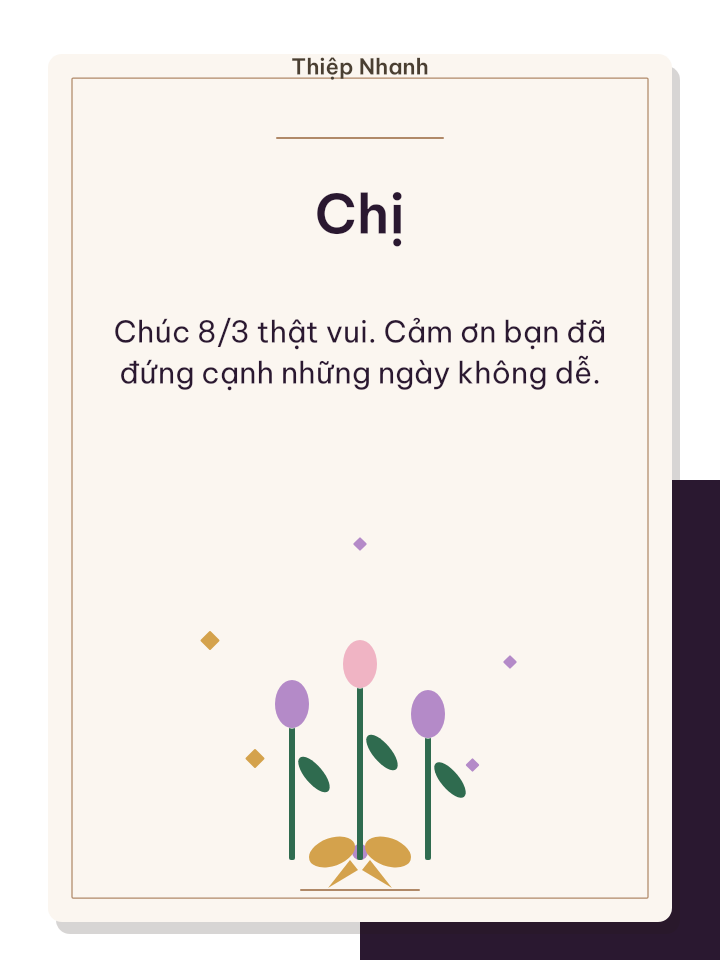 Thiệp 8/3 tím