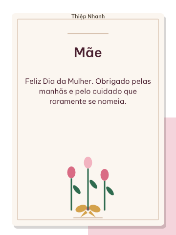 Cartão de 8 de março