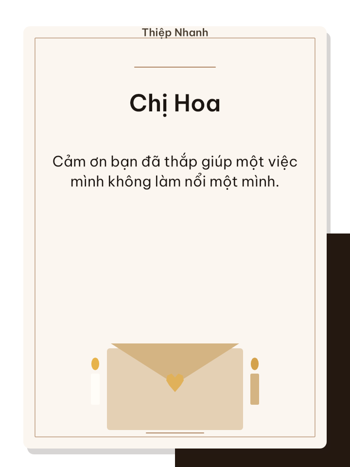 Thiệp cảm ơn nến