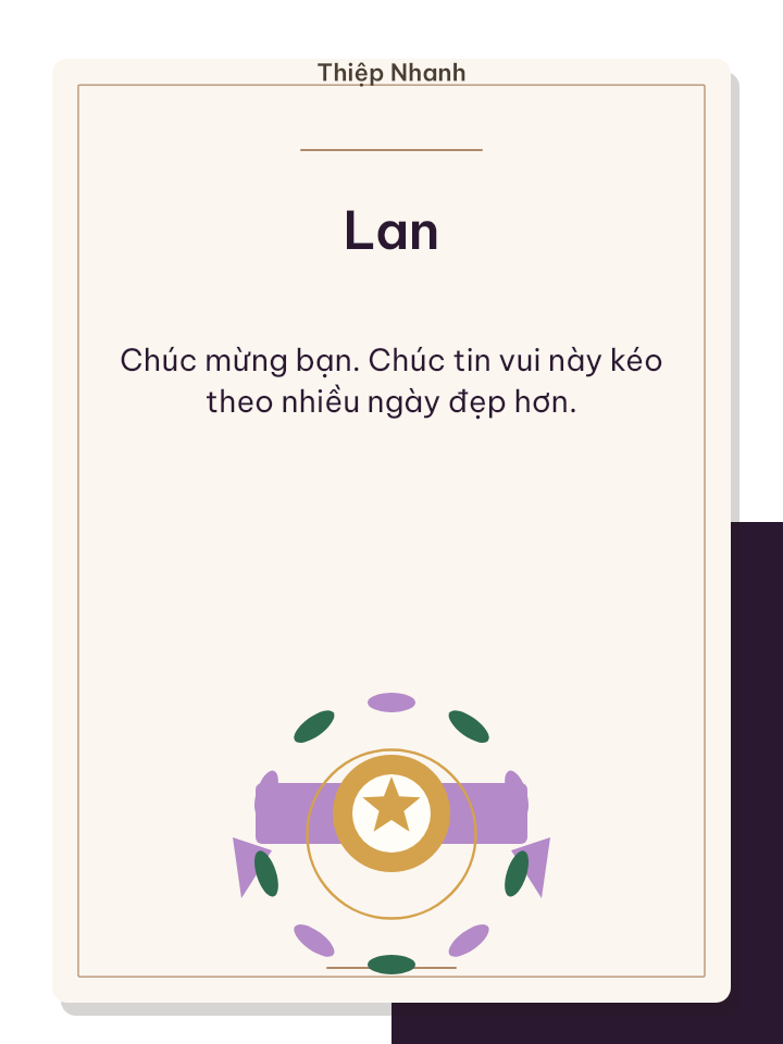 Thiệp chúc mừng tím