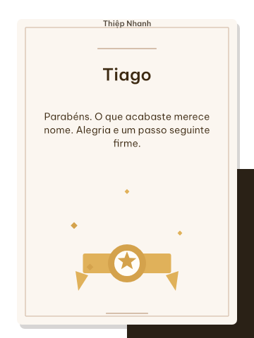Parabéns · marcas douradas
