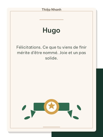 Félicitations · feuille verte