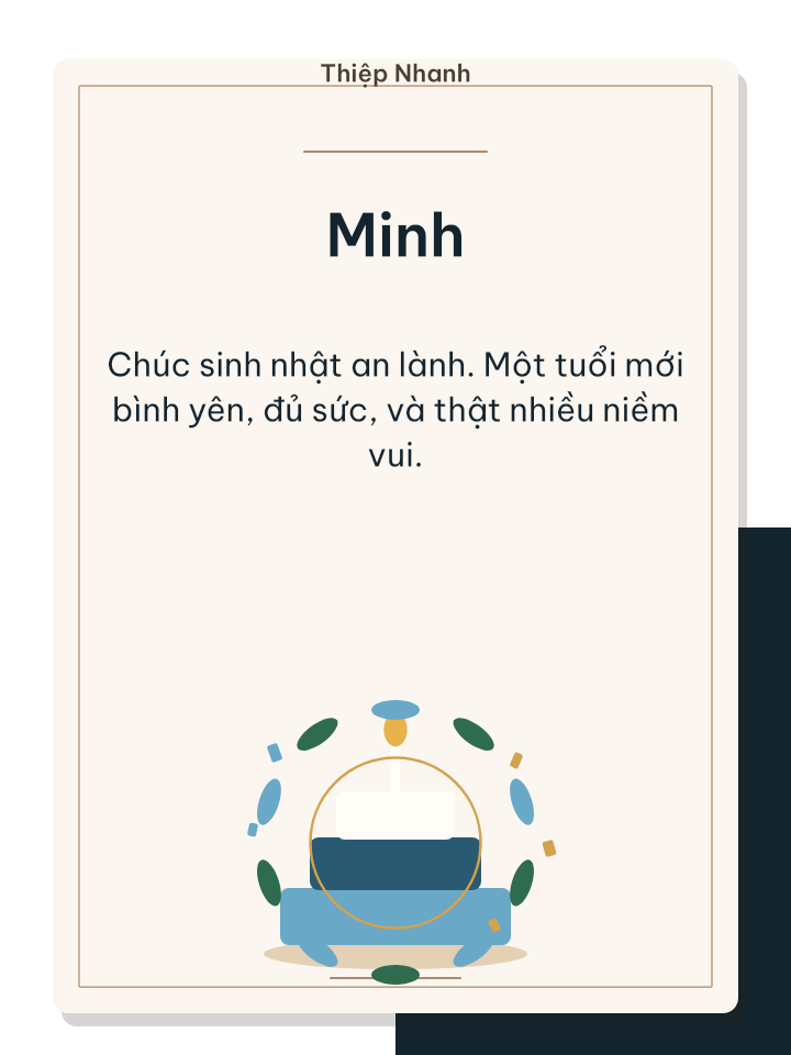 Thiệp sinh nhật xanh